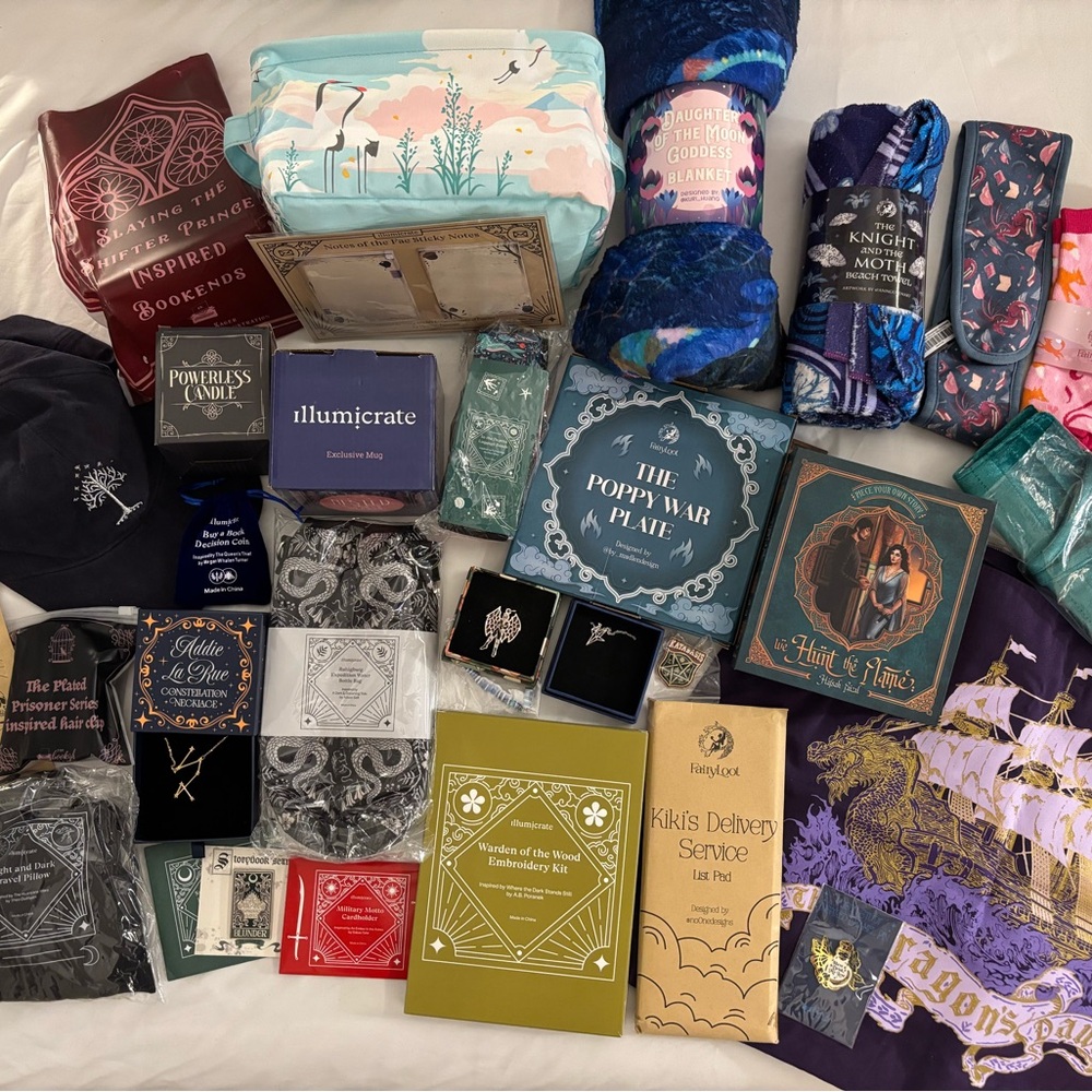 Giant Bookish Bundle - Fairyloot, Illumicrate, Bookish Box